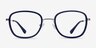 Trapeze Matte Navy AcétateMontures de lunettes de vue d'EyeBuyDirect, Vue de Face
