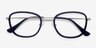 Trapeze Matte Navy AcétateMontures de lunettes de vue d'EyeBuyDirect, Vue Rapprochée