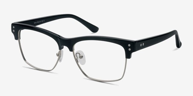 Benoit Black AcetateEyeglass Frames from EyeBuyDirect, Angle View