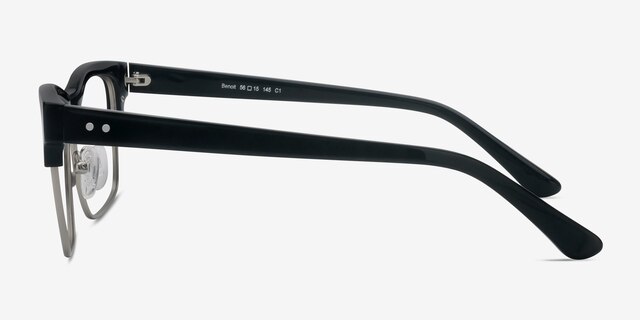 Benoit Black AcetateEyeglass Frames from EyeBuyDirect, Side View