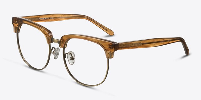 Skyscraper Brown AcetateEyeglass Frames from EyeBuyDirect, Angle View