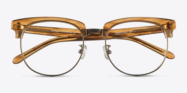 Skyscraper Brown AcetateEyeglass Frames from EyeBuyDirect, Closed View