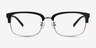 Wizard Black Acetate-metalEyeglass Frames from EyeBuyDirect, Front View