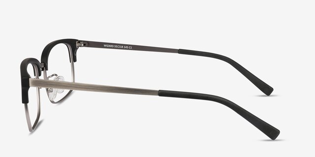 Wizard Black Acetate-metalEyeglass Frames from EyeBuyDirect, Side View
