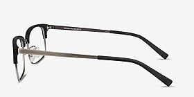 Wizard Noir Acetate-metal Montures de lunettes de vue d'EyeBuyDirect, Vue de Côté