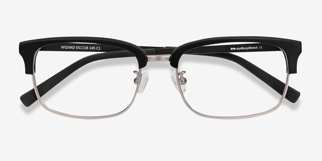 Wizard Black Acetate-metalEyeglass Frames from EyeBuyDirect, Closed View