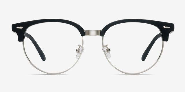 Narita Matte Black Plastic-metalEyeglass Frames from EyeBuyDirect, Front View