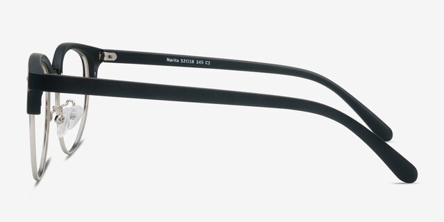 Narita Matte Black Plastic-metalEyeglass Frames from EyeBuyDirect, Side View