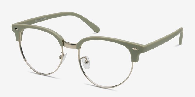 Narita Light Green MetalEyeglass Frames from EyeBuyDirect, Angle View