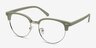 Narita Light Green MetalEyeglass Frames from EyeBuyDirect, Angle View