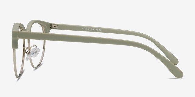 Narita Light Green MetalEyeglass Frames from EyeBuyDirect, Side View