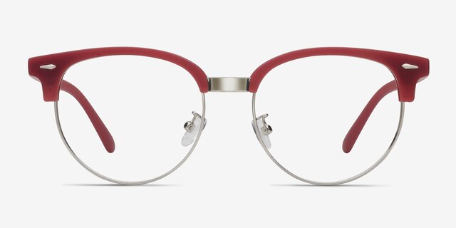 Narita Red MetalEyeglass Frames from EyeBuyDirect, Front View