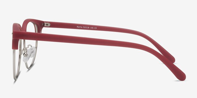 Narita Red MetalEyeglass Frames from EyeBuyDirect, Side View