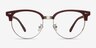 Narita Matte Burgundy MetalEyeglass Frames from EyeBuyDirect, Front View