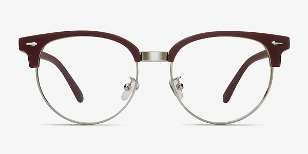 Narita Matte Burgundy Metal Eyeglass Frames