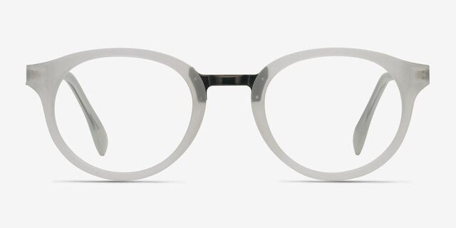 Aisu Matte White MetalEyeglass Frames from EyeBuyDirect, Front View