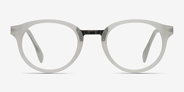 Aisu Matte White Metal Eyeglass Frames