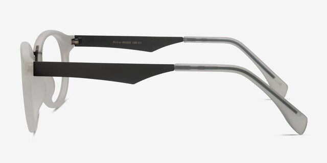 Aisu Matte White MetalEyeglass Frames from EyeBuyDirect, Side View