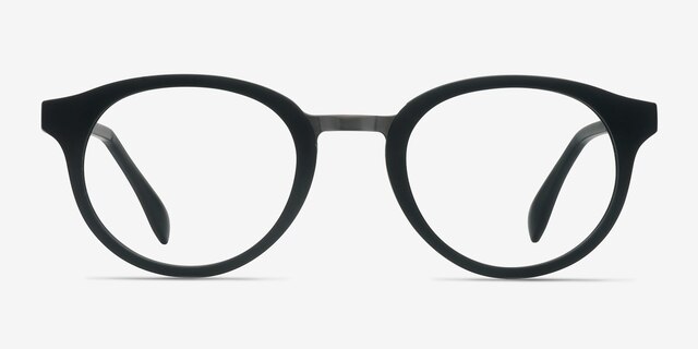 Aisu Matte Black MetalEyeglass Frames from EyeBuyDirect, Front View