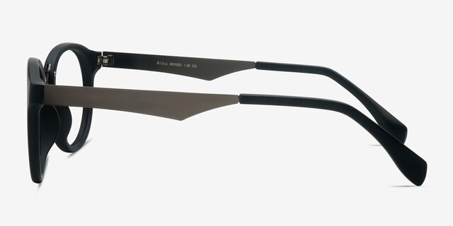 Aisu Matte Black MetalEyeglass Frames from EyeBuyDirect, Side View