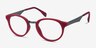 Aisu Matte Burgundy MetalEyeglass Frames from EyeBuyDirect, Angle View