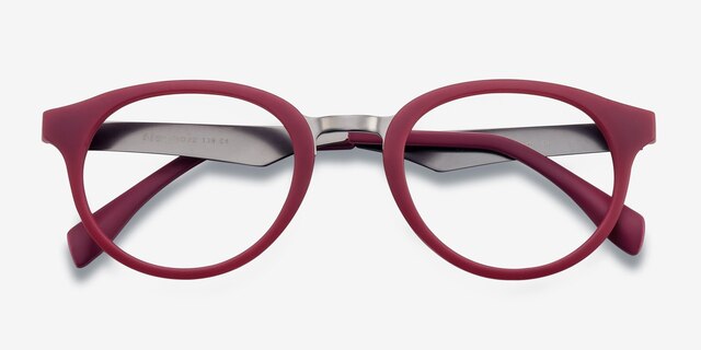 Aisu Matte Burgundy MetalEyeglass Frames from EyeBuyDirect, Closed View
