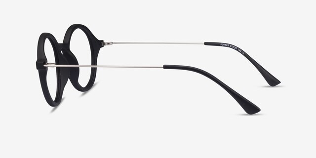 Potter Matte Black Plastic-metalEyeglass Frames from EyeBuyDirect, Side View