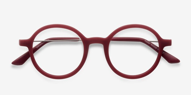 Potter Matte Burgundy MetalEyeglass Frames from EyeBuyDirect, Closed View