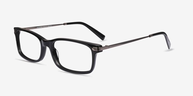 Requiem Black AcetateEyeglass Frames from EyeBuyDirect, Angle View