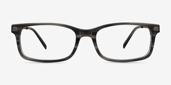 Requiem Gray Striped Acetate-metal Montures de lunettes de vue d'EyeBuyDirect