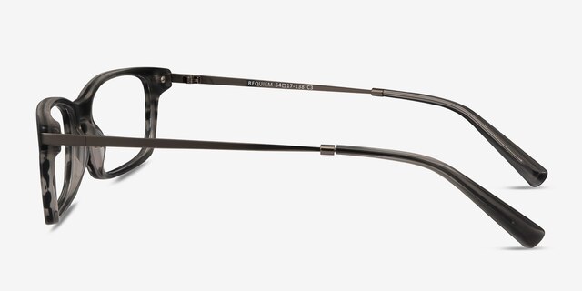 Requiem Gray Striped Acetate-metalEyeglass Frames from EyeBuyDirect, Side View