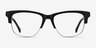 Beryl Noir AcétateMontures de lunettes de vue d'EyeBuyDirect, Vue de Face