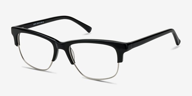 Beryl Noir AcétateMontures de lunettes de vue d'EyeBuyDirect, Vue d'Angle