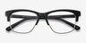 Beryl Noir AcétateMontures de lunettes de vue d'EyeBuyDirect, Vue Rapprochée