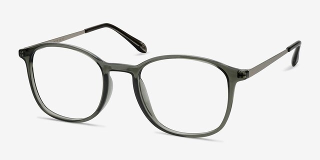 Civilization Gray MetalEyeglass Frames from EyeBuyDirect, Angle View