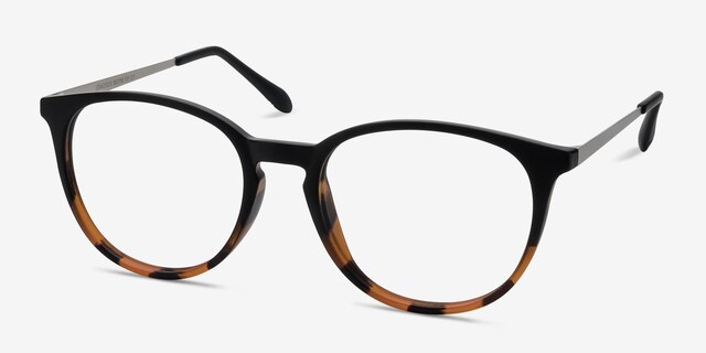 Gracious Black Tortoise MetalEyeglass Frames from EyeBuyDirect, Angle View