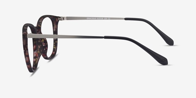 Gracious Pink Floral Plastic-metalMontures de lunettes de vue d'EyeBuyDirect, Vue de Côté