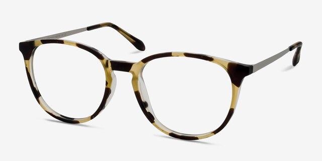 Gracious Light Tortoise MetalEyeglass Frames from EyeBuyDirect, Angle View