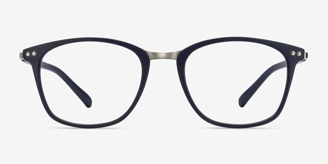 Savannah Matte Navy Plastic-metalEyeglass Frames from EyeBuyDirect, Front View
