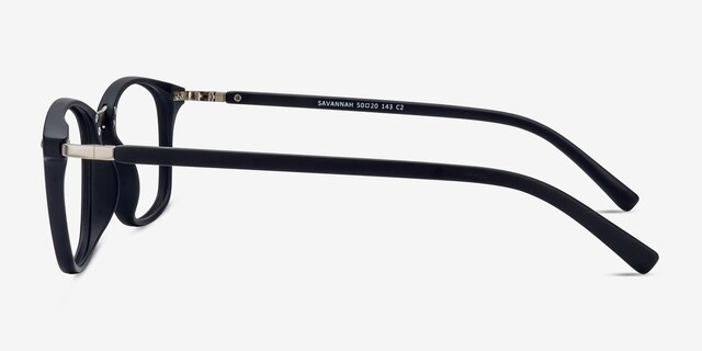 Savannah Matte Navy Plastic-metalEyeglass Frames from EyeBuyDirect, Side View