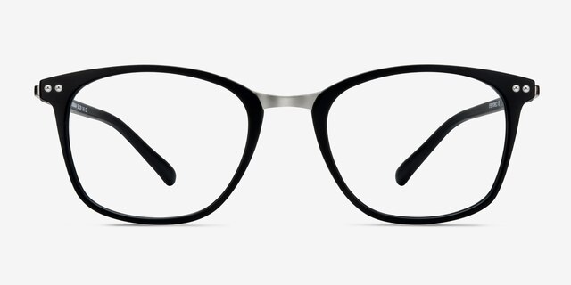 Savannah Matte Black Plastic-metalEyeglass Frames from EyeBuyDirect, Front View