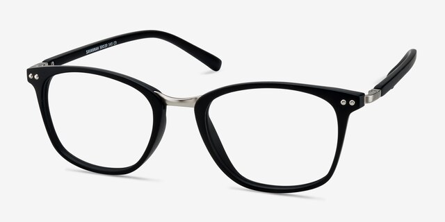 Savannah Matte Black Plastic-metalEyeglass Frames from EyeBuyDirect, Angle View
