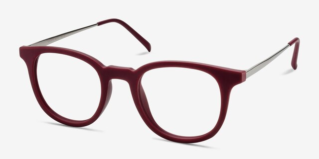 Chance Matte Scarlet MétalMontures de lunettes de vue d'EyeBuyDirect, Vue d'Angle
