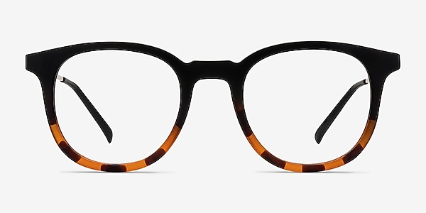 Chance Striped Black Metal Eyeglass Frames