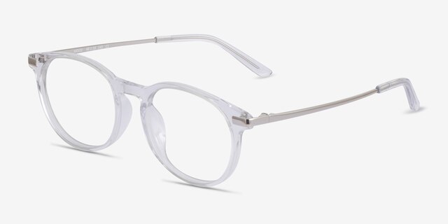 Mood Transparent Acetate-metalMontures de lunettes de vue d'EyeBuyDirect, Vue d'Angle