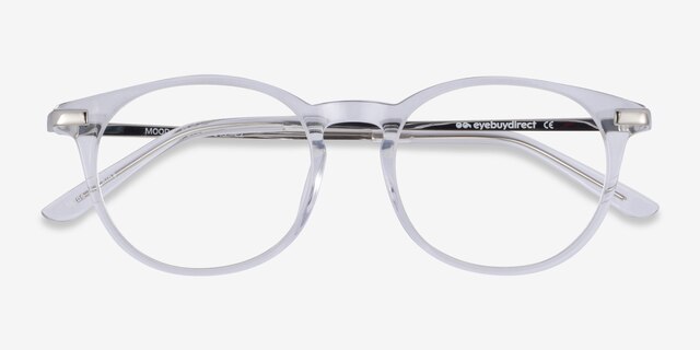 Mood Transparent Acetate-metalMontures de lunettes de vue d'EyeBuyDirect, Vue Rapprochée