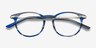 Mood Blue Striped AcetateEyeglass Frames from EyeBuyDirect, Closed View