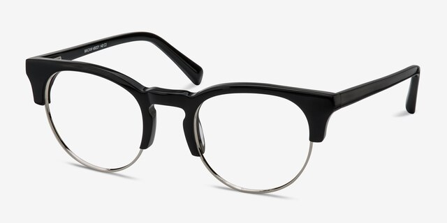 Macaw Black AcetateEyeglass Frames from EyeBuyDirect, Angle View