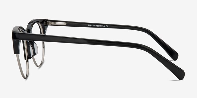 Macaw Black AcetateEyeglass Frames from EyeBuyDirect, Side View