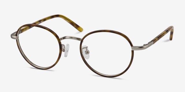 Anywhere Tortoise Acetate-metalEyeglass Frames from EyeBuyDirect, Angle View